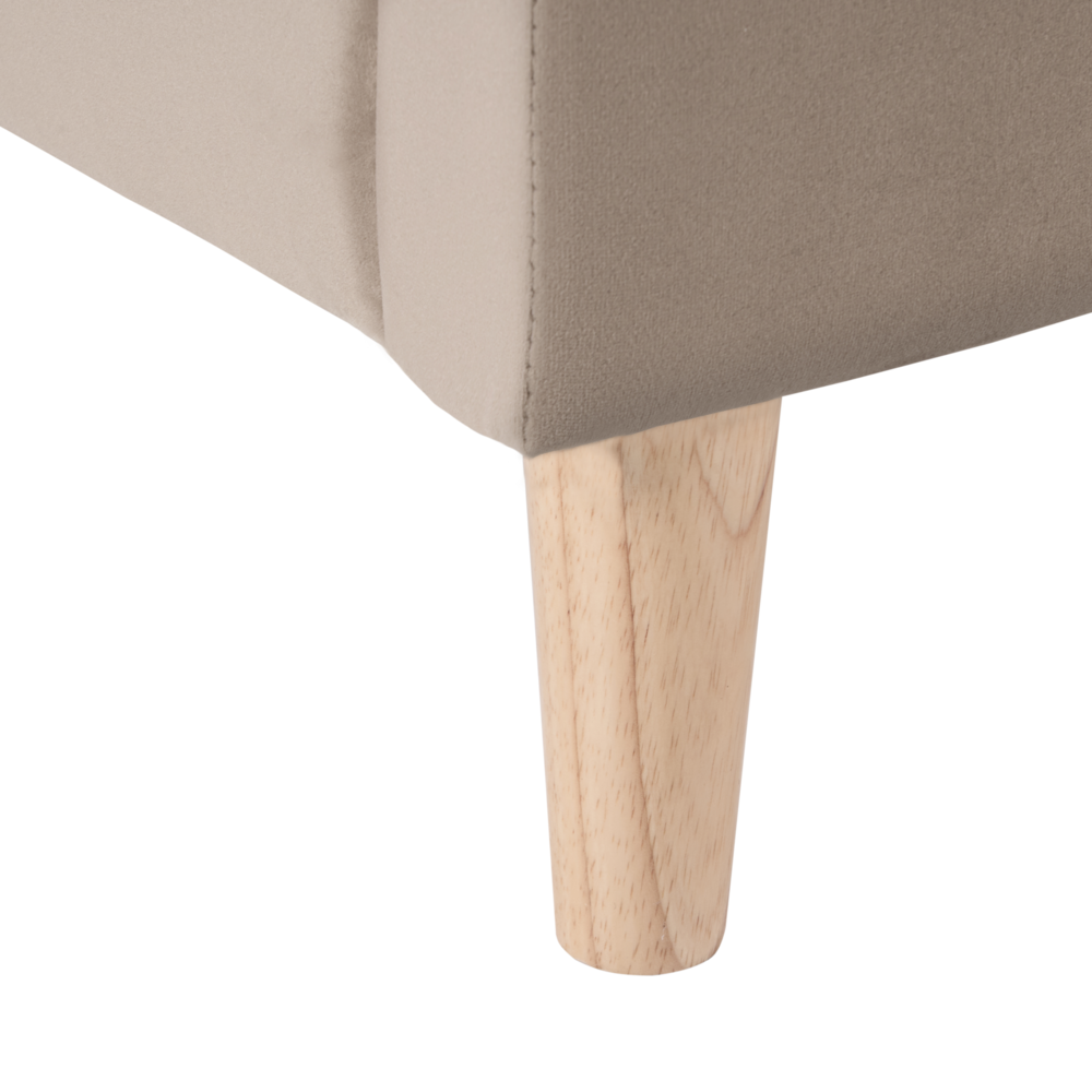 Letto singolo in velluto tortora con base a doghe 90 x 200 cm Camera Moderna Tradizionale