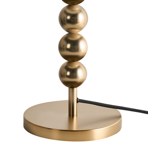 Lampada da tavolo in ottone e ferro con paralume a tamburo in tessuto Lampada da comodino in stile moderno di metà secolo