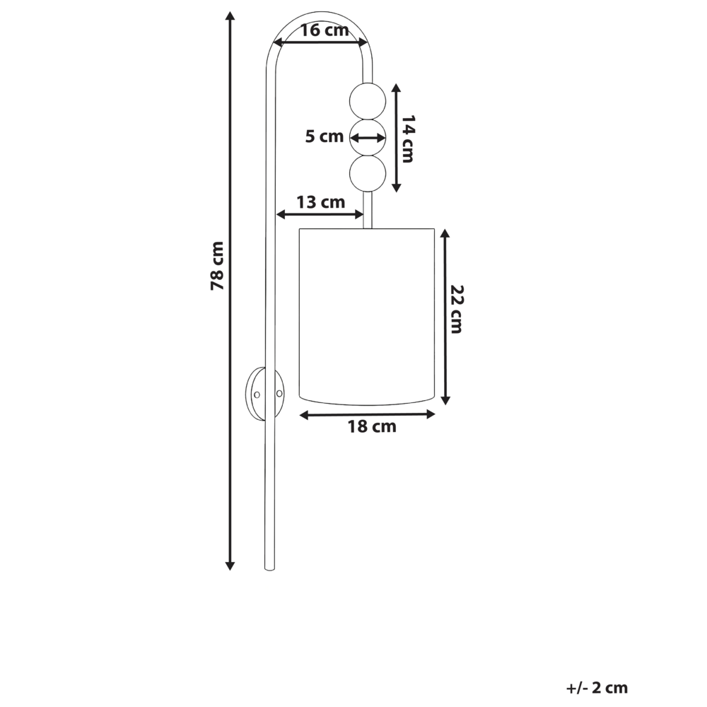 Lampada da parete in ottone e beige ferro con paralume a tamburo in tessuto Stile moderno di metà secolo