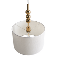 Lampada a sospensione Ottone Ferro Paralume a tamburo in tessuto Stile moderno di metà secolo