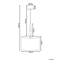 Lampada a sospensione Ottone Ferro Paralume a tamburo in tessuto Stile moderno di metà secolo