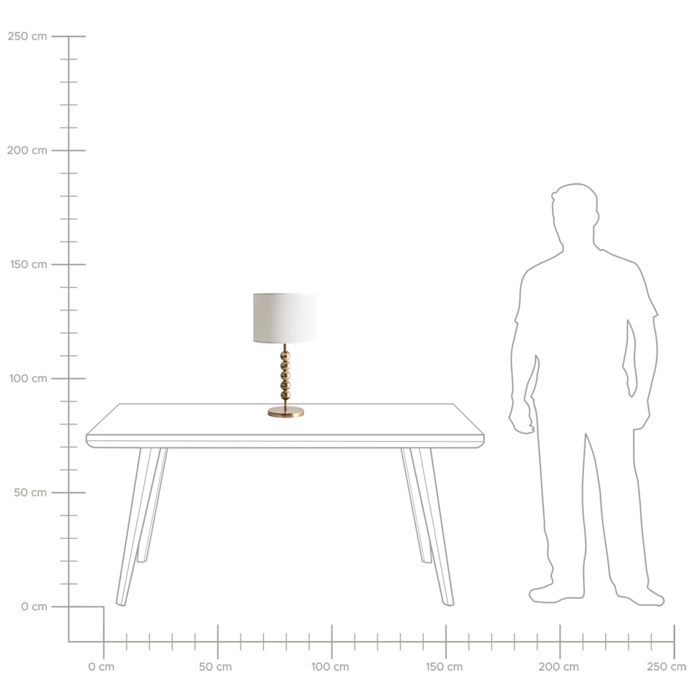 Lampada da tavolo in ottone e ferro con paralume a tamburo in tessuto Lampada da comodino in stile moderno di metà secolo