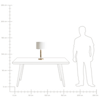 Lampada da tavolo in ottone e ferro con paralume a tamburo in tessuto Lampada da comodino in stile moderno di metà secolo