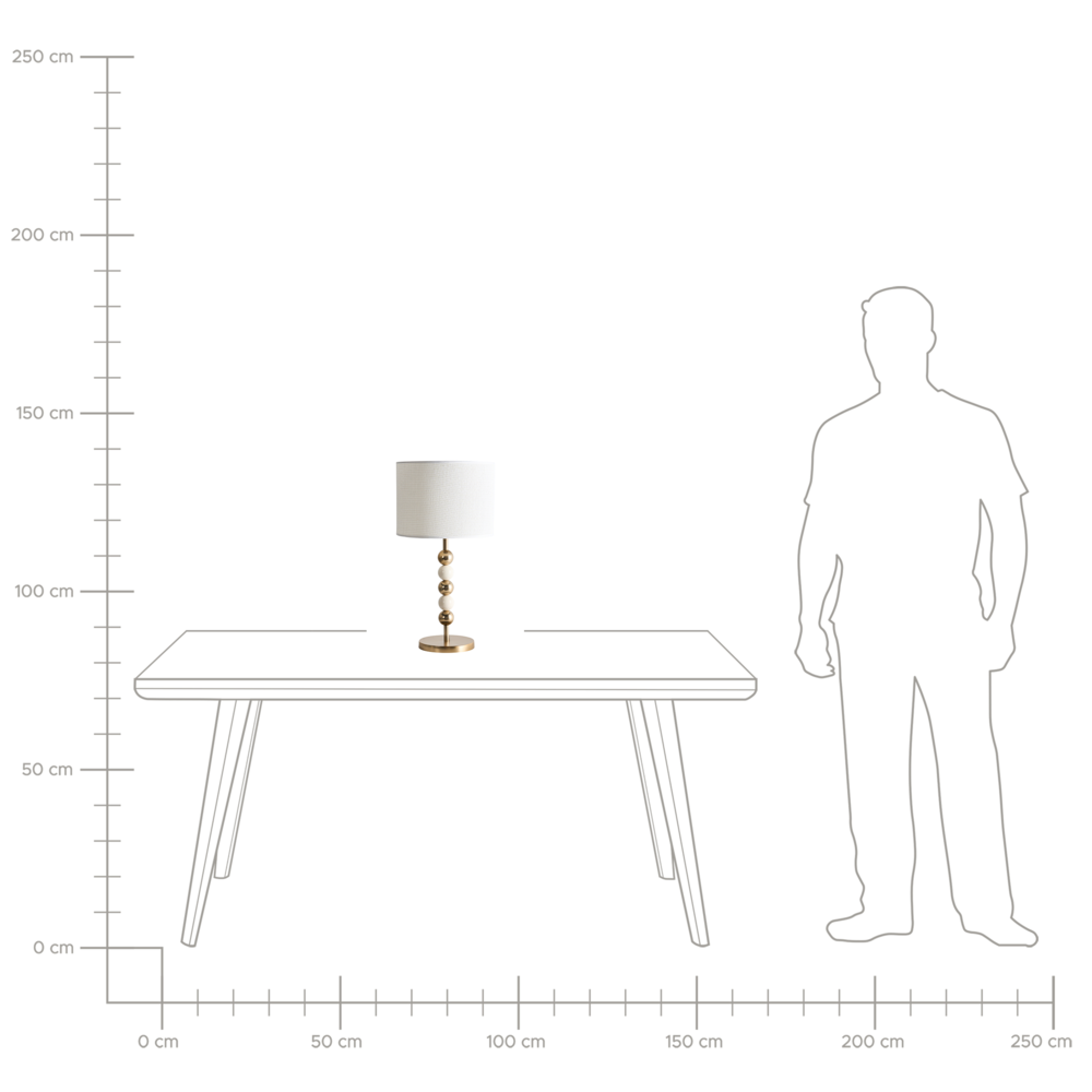Lampada da tavolo Ottone e beige Ferro Paralume a tamburo in tessuto Lampada da comodino in stile moderno di metà secolo