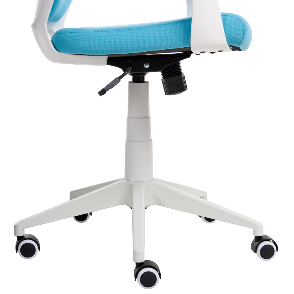 Sedia da ufficio in tessuto blu girevole per scrivania Computer Seduta regolabile Schienale reclinabile