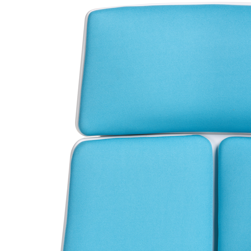 Sedia da ufficio in tessuto blu girevole per scrivania Computer Seduta regolabile Schienale reclinabile