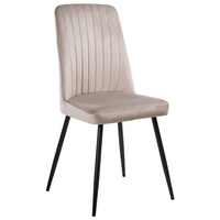 Set di 4 sedie da pranzo con seduta in velluto imbottito Stile moderno Senza braccioli Gambe in ferro tortora