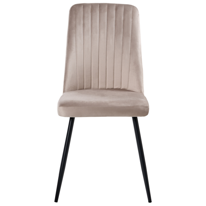 Set di 4 sedie da pranzo con seduta in velluto imbottito Stile moderno Senza braccioli Gambe in ferro tortora