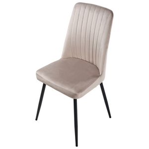 Set di 4 sedie da pranzo con seduta in velluto imbottito Stile moderno Senza braccioli Gambe in ferro tortora