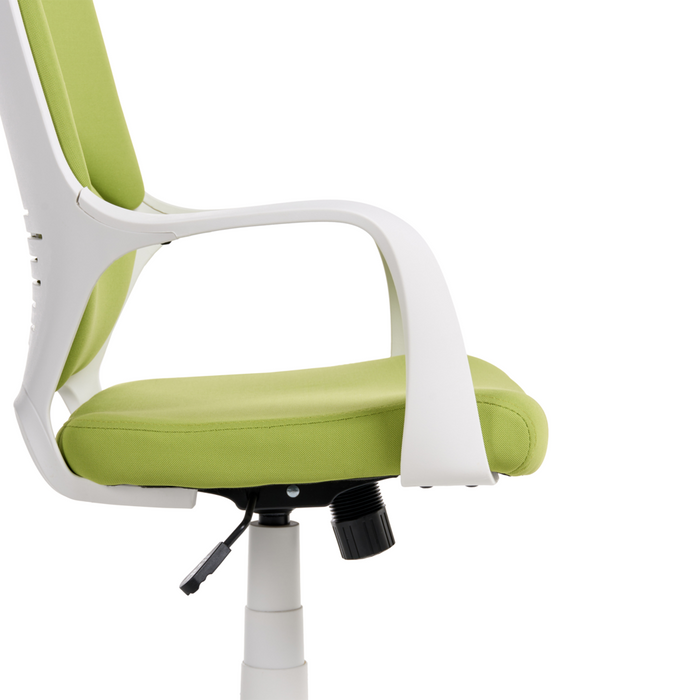 Sedia da ufficio in tessuto verde lime girevole per computer da scrivania Seduta regolabile Schienale reclinabile