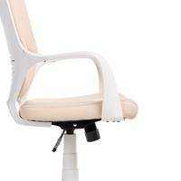 Sedia da scrivania girevole regolabile ecopelle beige chiaro seduta regolabile Schienale reclinabile