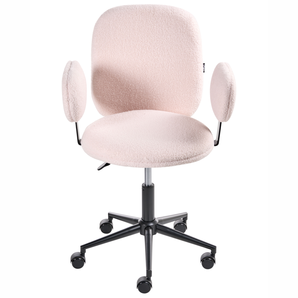 Sedia da scrivania per ufficio rosa pastello Boucle Base regolabile in altezza Ufficio moderno casa