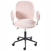 Sedia da scrivania per ufficio rosa pastello Boucle Base regolabile in altezza Ufficio moderno casa