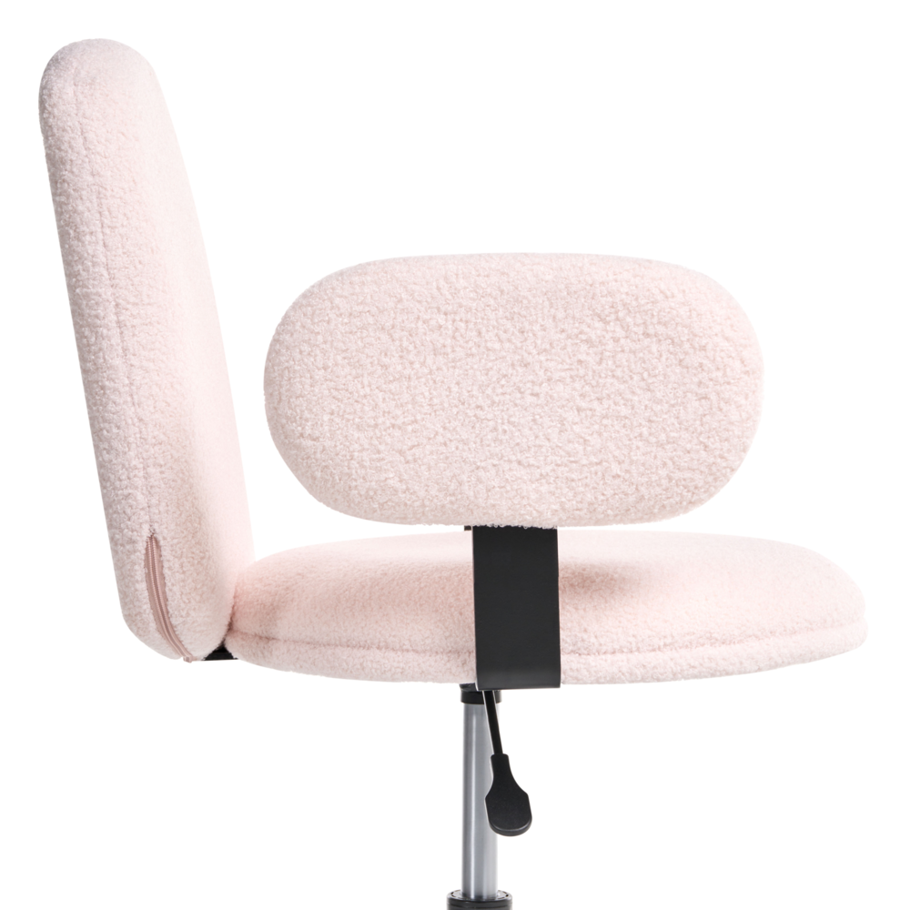 Sedia da scrivania per ufficio rosa pastello Boucle Base regolabile in altezza Ufficio moderno casa