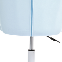 Sedia da scrivania da ufficio girevole in velluto azzurro regolabile in altezza