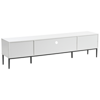 Mobile TV moderno con ante e sistema di gestione dei cavi MDF Gambe in metallo Bianco stile moderno