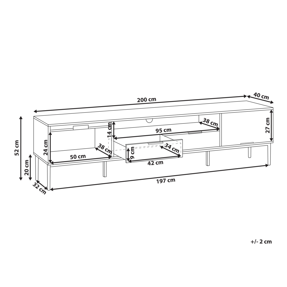 Mobile TV moderno con ante e sistema di gestione dei cavi MDF Gambe in metallo Bianco stile moderno