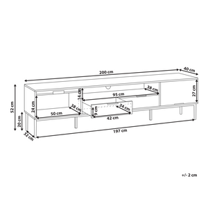 Mobile TV moderno con ante e sistema di gestione dei cavi MDF Gambe in metallo Bianco stile moderno