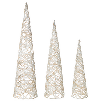 Set di 3 decorazioni natalizie LED bianche per interni con luci