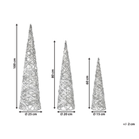 Set di 3 decorazioni natalizie LED bianche per interni con luci