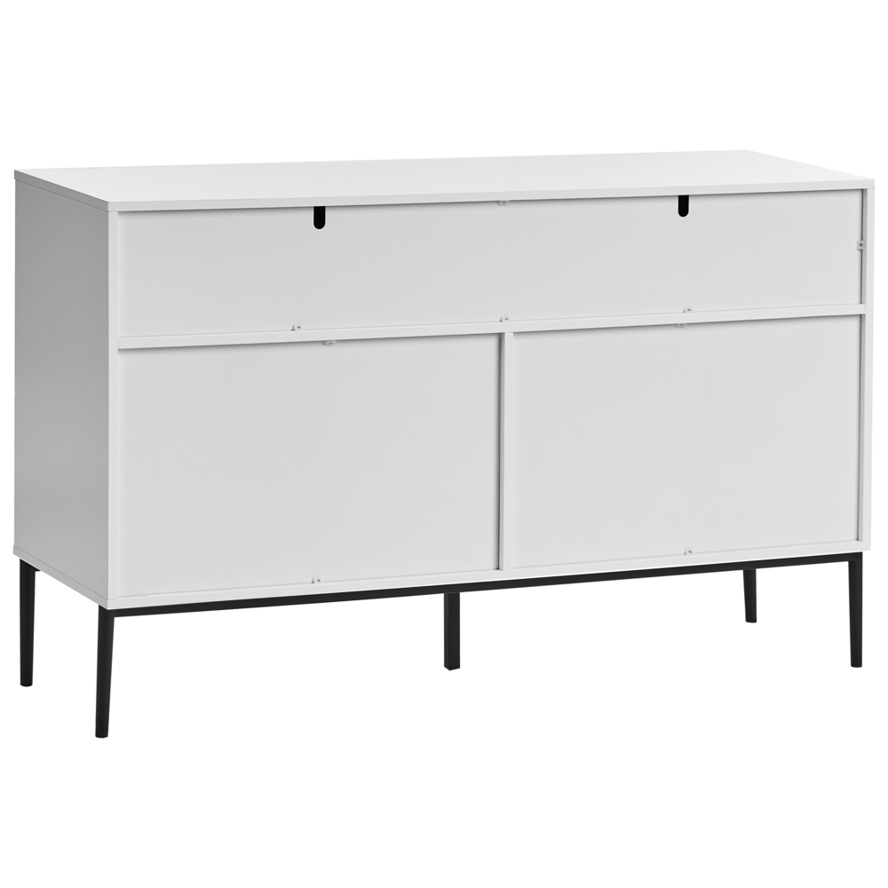 Cassettiera moderna MDF 7 cassetti Gambe in metallo Bianco stile moderno