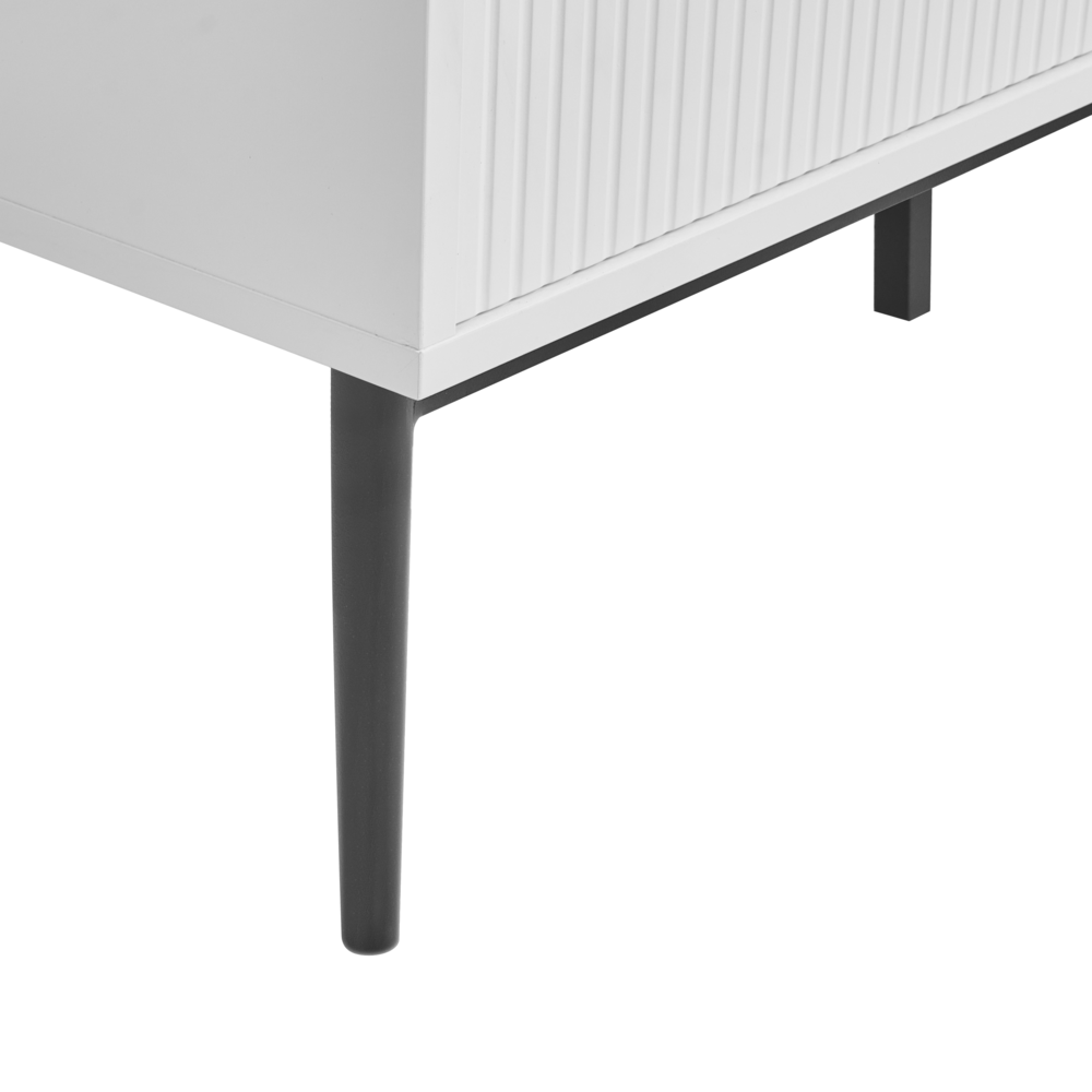 Cassettiera moderna MDF 7 cassetti Gambe in metallo Bianco stile moderno