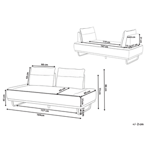 Divano a 3 posti in tessuto Divano bianco Gambe in ferro Tessuto intrecciato Schienale regolabile Moderno