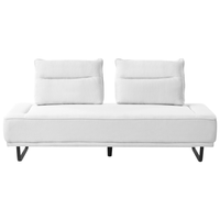 Divano a 3 posti in tessuto Divano bianco Gambe in ferro Tessuto intrecciato Schienale regolabile Moderno