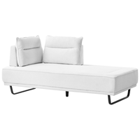 Divano a 3 posti in tessuto Divano bianco Gambe in ferro Tessuto intrecciato Schienale regolabile Moderno