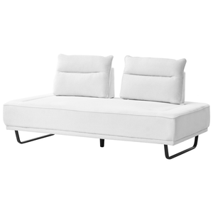 Divano a 3 posti in tessuto Divano bianco Gambe in ferro Tessuto intrecciato Schienale regolabile Moderno