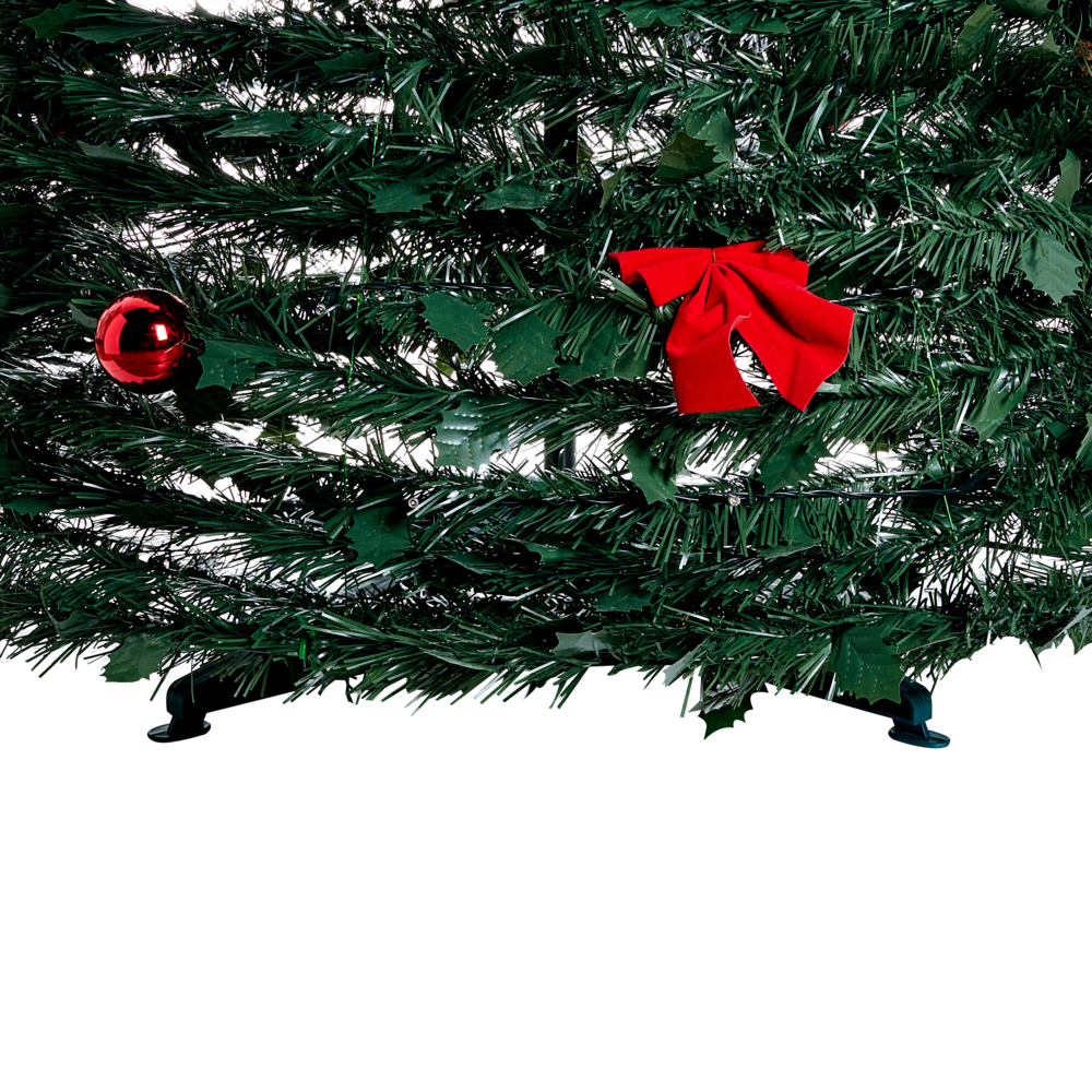 Albero di Natale artificiale verde sintetico 184 cm pieghevole con luci LED natalizie