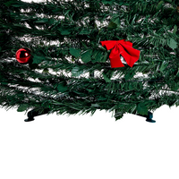 Albero di Natale artificiale verde sintetico 184 cm pieghevole con luci LED natalizie