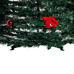 Albero di Natale artificiale verde sintetico 184 cm pieghevole con luci LED natalizie