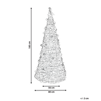 Albero di Natale artificiale verde sintetico 184 cm pieghevole con luci LED natalizie