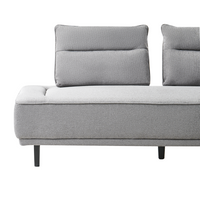 Divano a 3 posti in tessuto Divano grigio Gambe in ferro Tessuto intrecciato Schienale regolabile Moderno