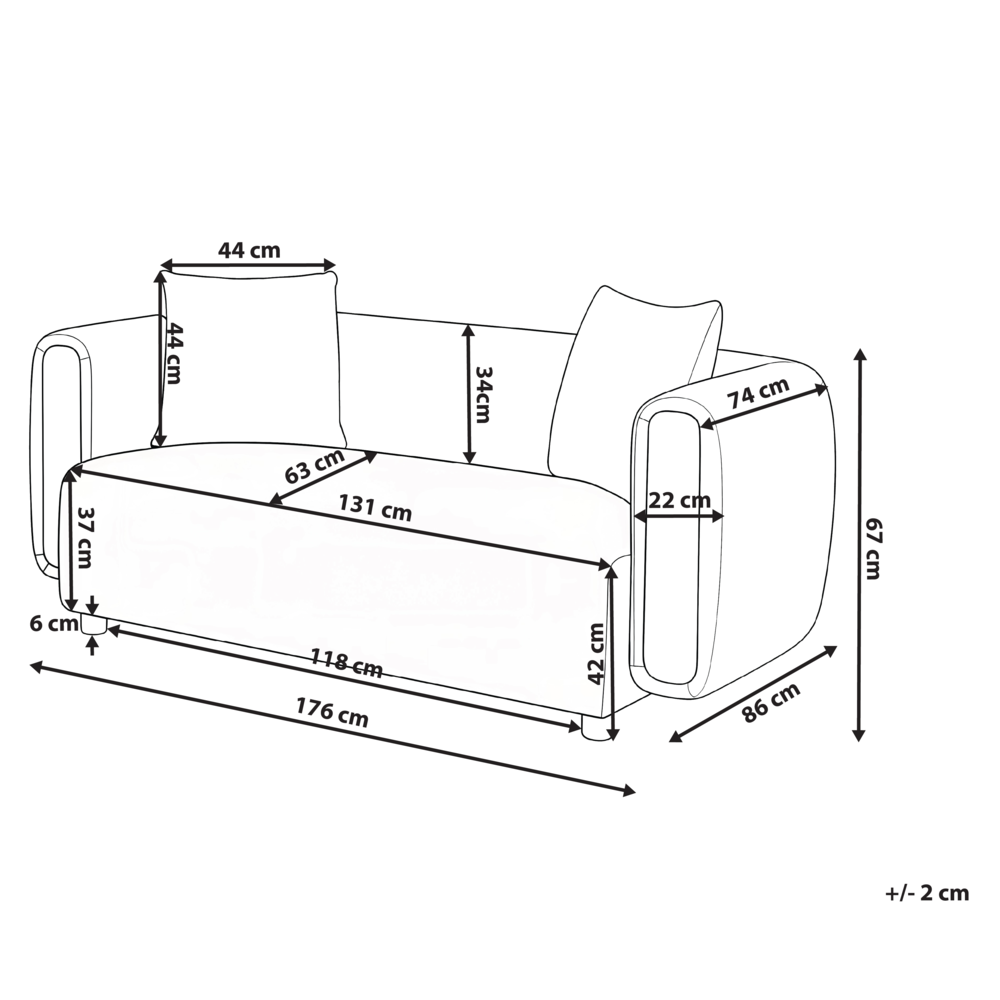 Divano a 2 posti in tessuto Grigio Gambe in legno di gomma Tessuto intrecciato Moderno