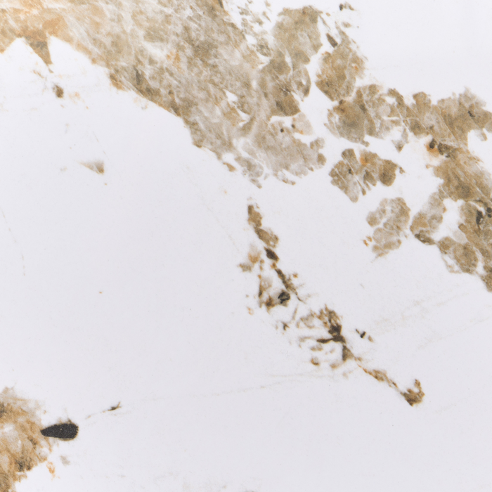 Tavolino Base in MDF Piano in marmo bianco ceramico Design moderno Gambe scanalate ø 45 cm marrone