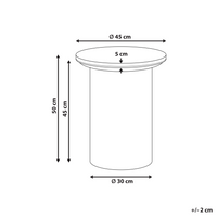 Tavolino Base in MDF Piano in marmo bianco ceramico Design moderno Gambe scanalate ø 45 cm marrone
