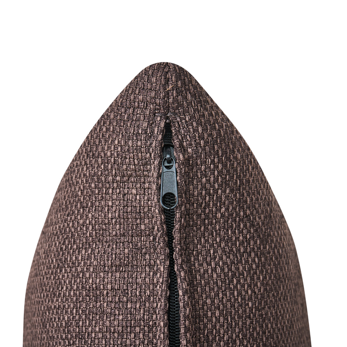 Divano a 2 posti in tessuto Marrone scuro Gambe in legno di gomma Tessuto intrecciato Moderno