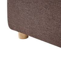 Divano a 2 posti in tessuto Marrone scuro Gambe in legno di gomma Tessuto intrecciato Moderno