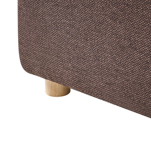 Divano a 2 posti in tessuto Marrone scuro Gambe in legno di gomma Tessuto intrecciato Moderno