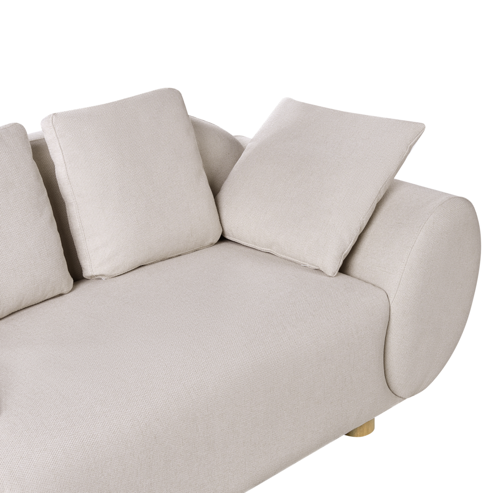 Divano 2 posti in tessuto intrecciato Schienale imbottito Beige chiaro stile moderno e minimalista