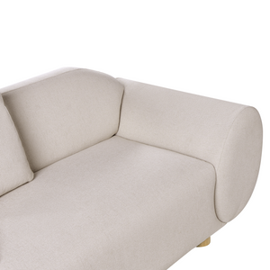 Divano 2 posti in tessuto intrecciato Schienale imbottito Beige chiaro stile moderno e minimalista