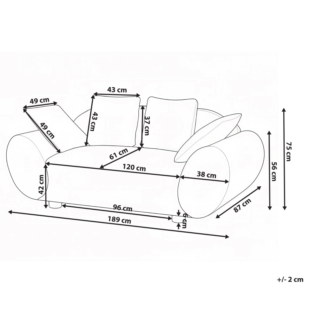 Divano 2 posti in tessuto intrecciato Schienale imbottito Beige chiaro stile moderno e minimalista