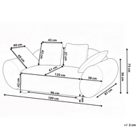 Divano 2 posti in tessuto intrecciato Schienale imbottito Beige chiaro stile moderno e minimalista