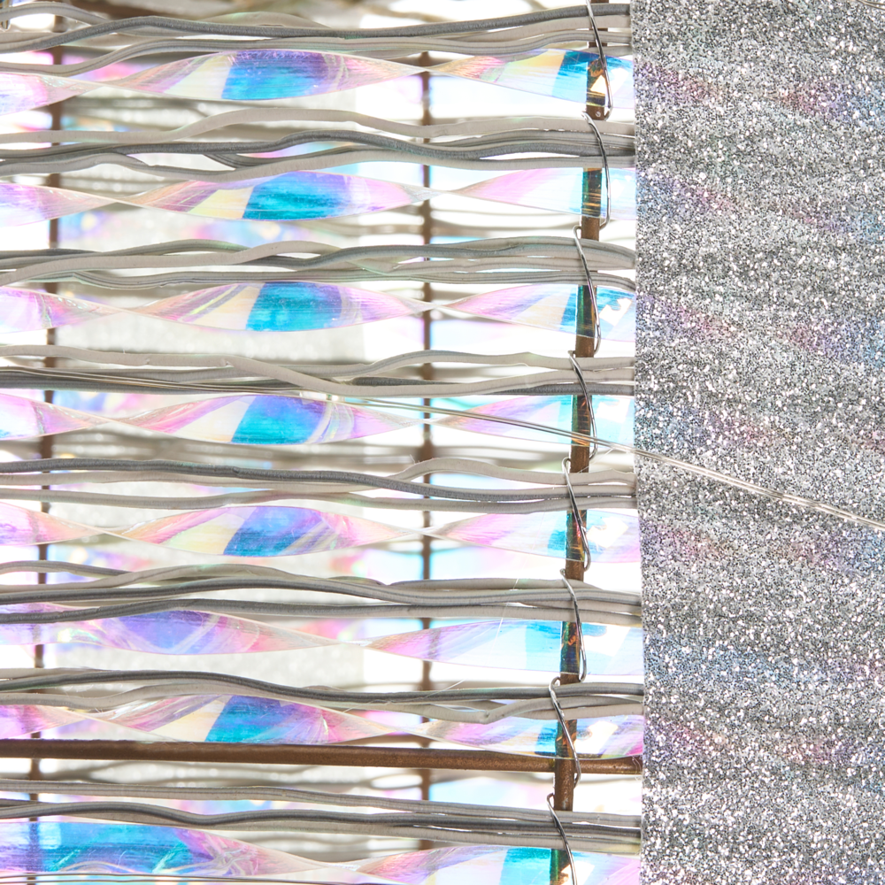 Set di 3 decorazioni natalizie con luci LED bianche calde fiocchi e decorazioni festive per interni argento