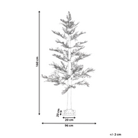 Albero di Natale artificiale in materiale sintetico bianco 160 cm Luci LED Bacche rosse Decorazioni natalizie tradizionali per interni ed esterni