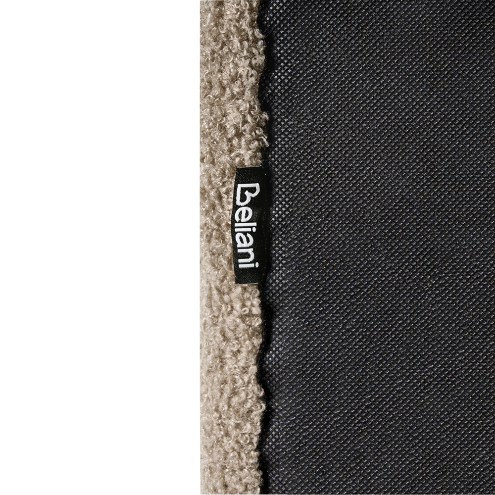 Letto matrimoniale in bouclè con testiera trapuntata gambe in metallo da 120 x 200 cm e base a doghe tortora Design moderno