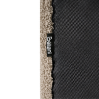 Letto matrimoniale in bouclè con testiera trapuntata gambe in metallo da 120 x 200 cm e base a doghe tortora Design moderno