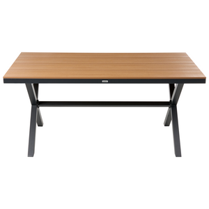 Tavolo da pranzo da giardino Nero Struttura in alluminio 4-6 posti resistente alle intemperie Patio esterno